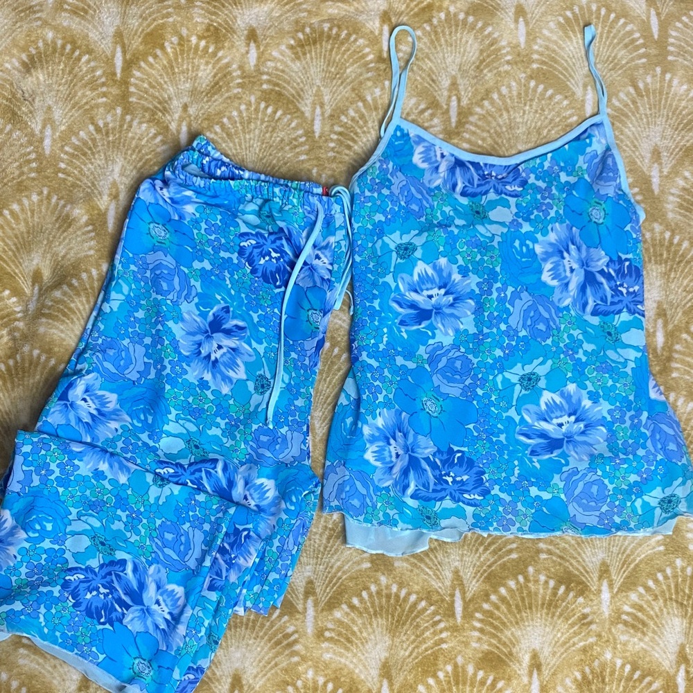 Gloria Vanderbilt Blue Floral Pajama Set